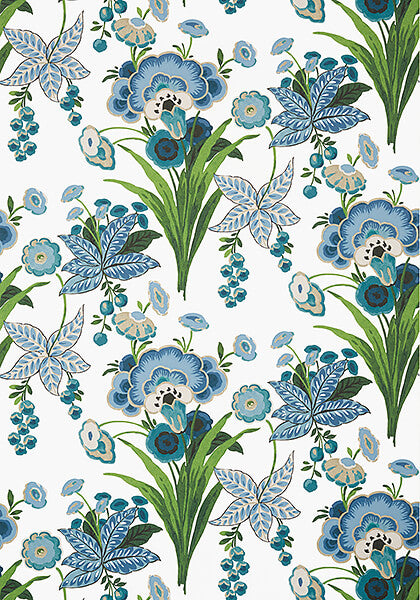 Thibaut Eden Pasadena Wallpaper - Blue & Green