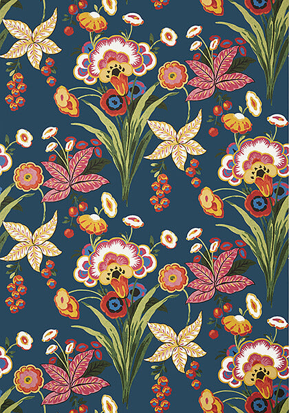 Thibaut Eden Pasadena Wallpaper - Navy Blue