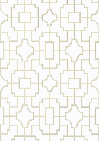Thibaut Eden Fretwork Wallpaper - Beige