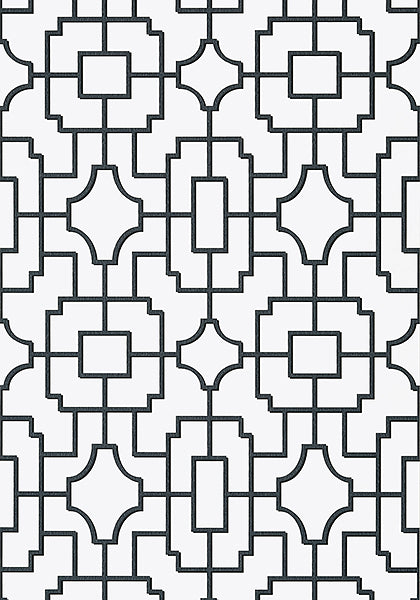 Thibaut Eden Fretwork Wallpaper - Black