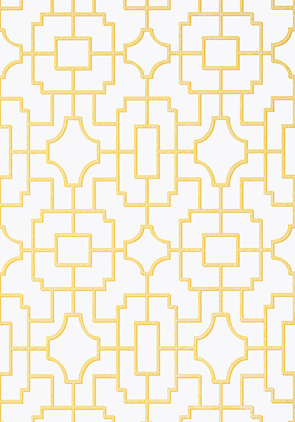 Thibaut Eden Fretwork Wallpaper - Yellow