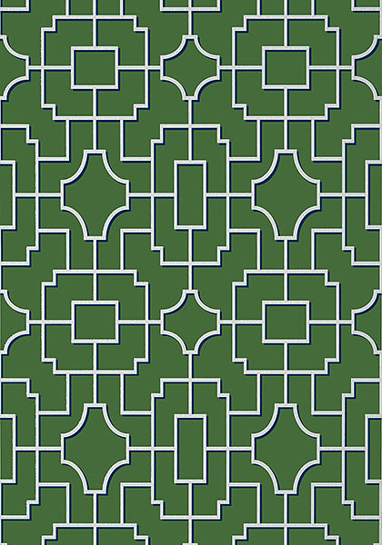 Thibaut Eden Fretwork Wallpaper - Emerald