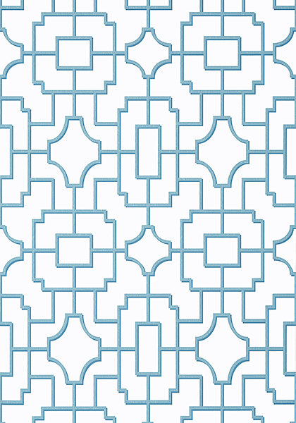 Thibaut Eden Fretwork Wallpaper - Light Blue