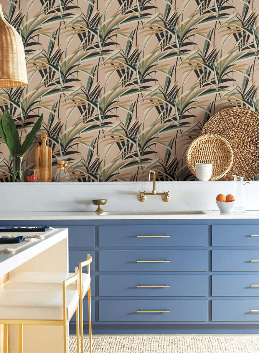 York Tropics Tropical Paradise Wallpaper - Blush
