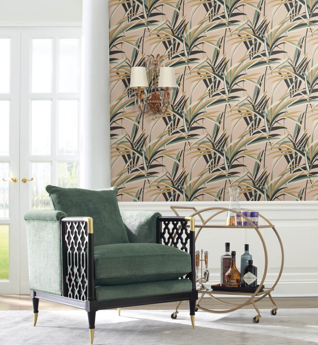 York Tropics Tropical Paradise Wallpaper - Blush