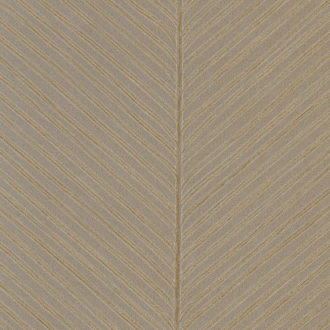 York Tropics Palm Chevron Wallpaper - Taupe & Gold