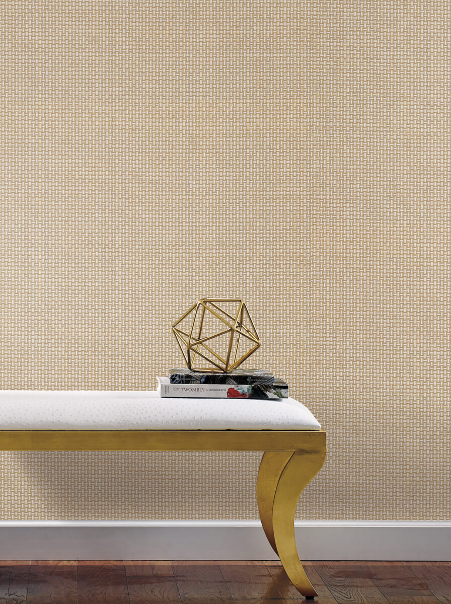 York Handpainted Traditionals Cottage Basket Wallpaper - Gold