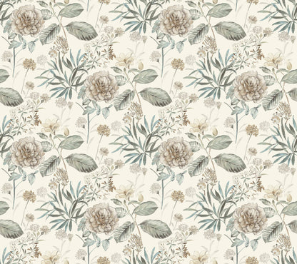 Handpainted Traditionals Midsummer Floral Wallpaper - Beige