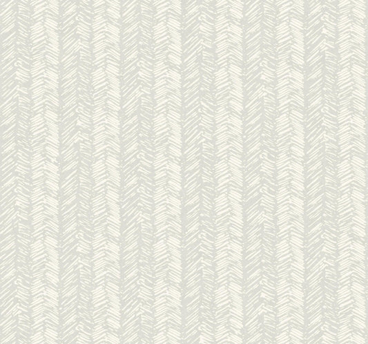 Handpainted Traditionals Fractured Herringbone Wallpaper - Light Gray