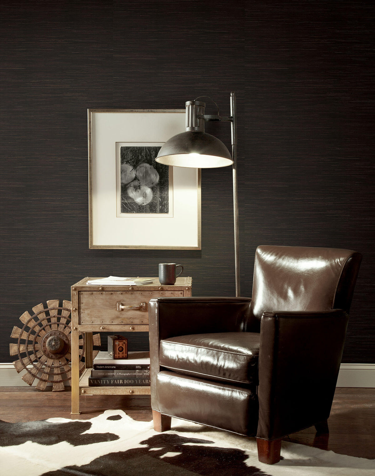 York Grasscloth Resource Library Inked Grass Wallpaper Sample - Black