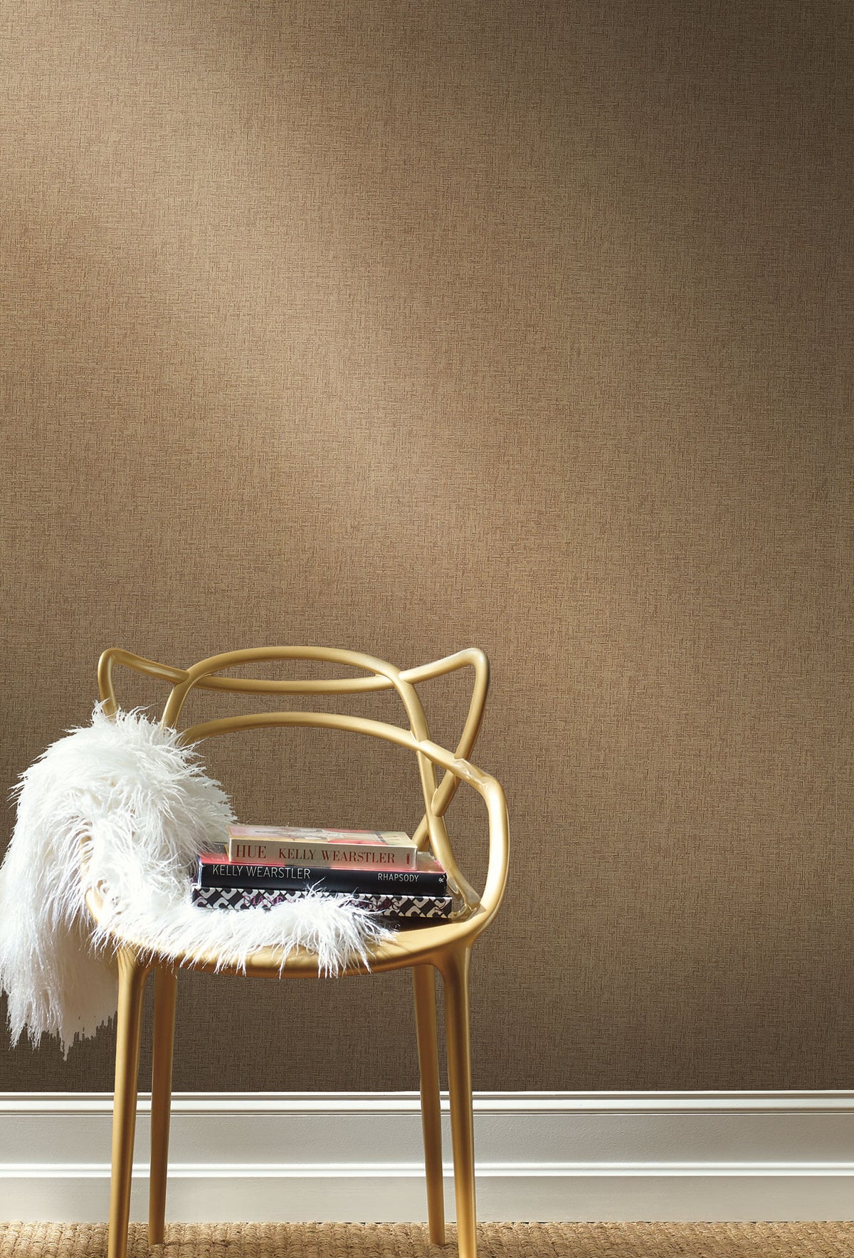 York Grasscloth Resource Library Interlocking Weave Wallpaper Sample - Brown
