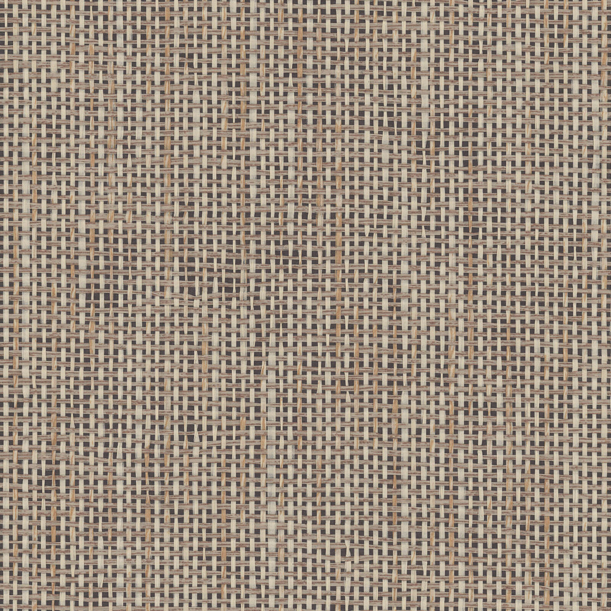 York Grasscloth Resource Library Woven Crosshatch Wallpaper - Brown & Black