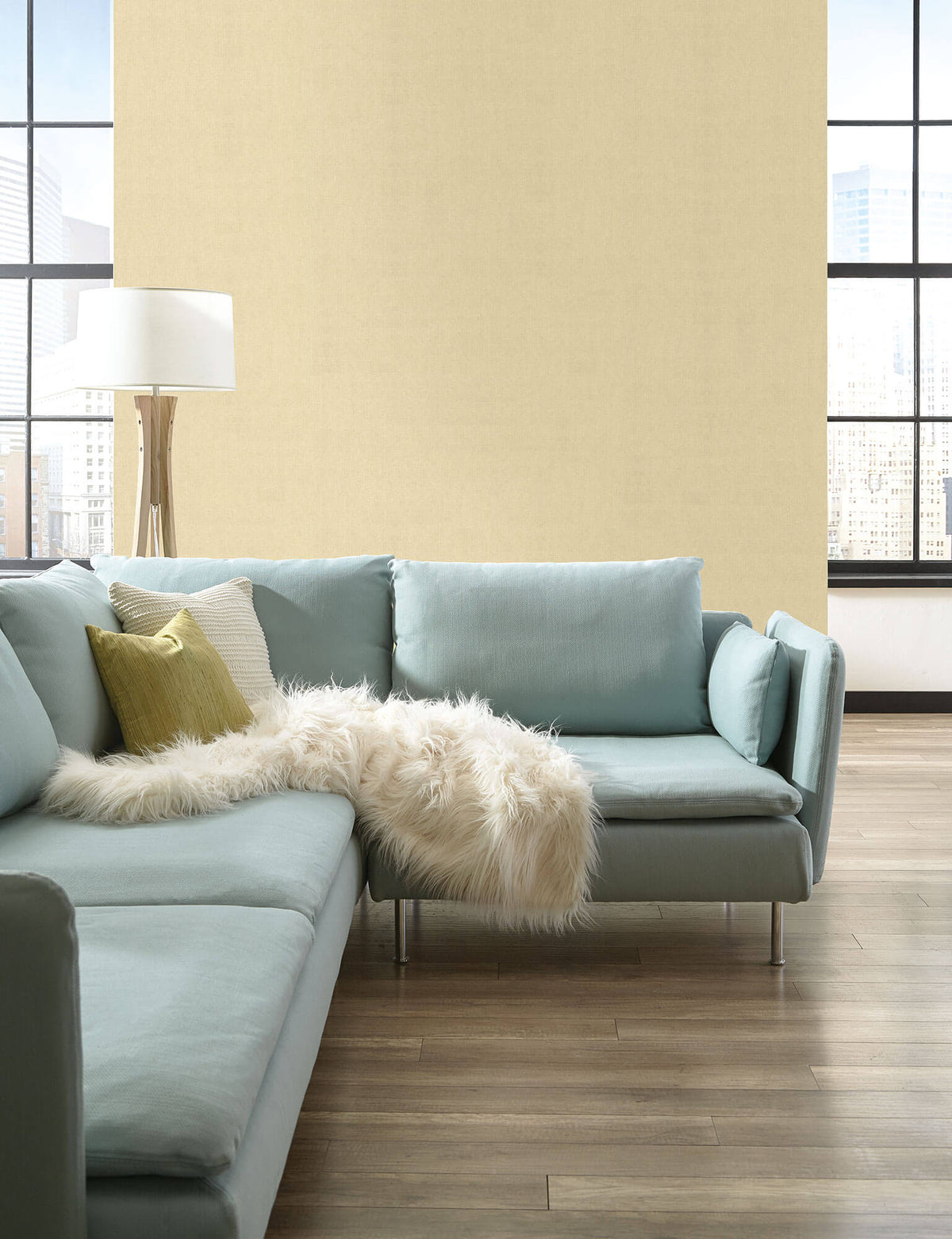York Grasscloth Resource Library Woven Crosshatch Wallpaper Sample - Cream