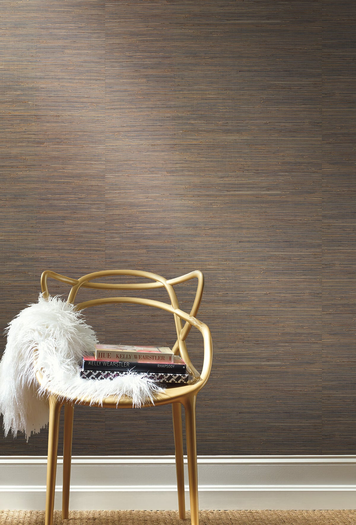 York Grasscloth Resource Library Knotted Grass Wallpaper - Brown & Blue
