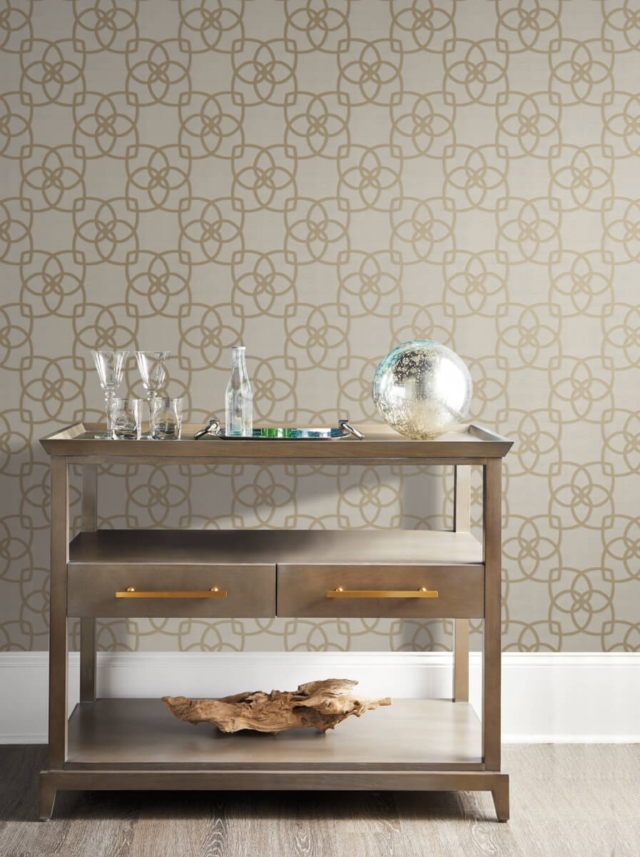 Antonina Vella Dazzling Dimensions Serendipity Wallpaper Sample - Cream & Gold