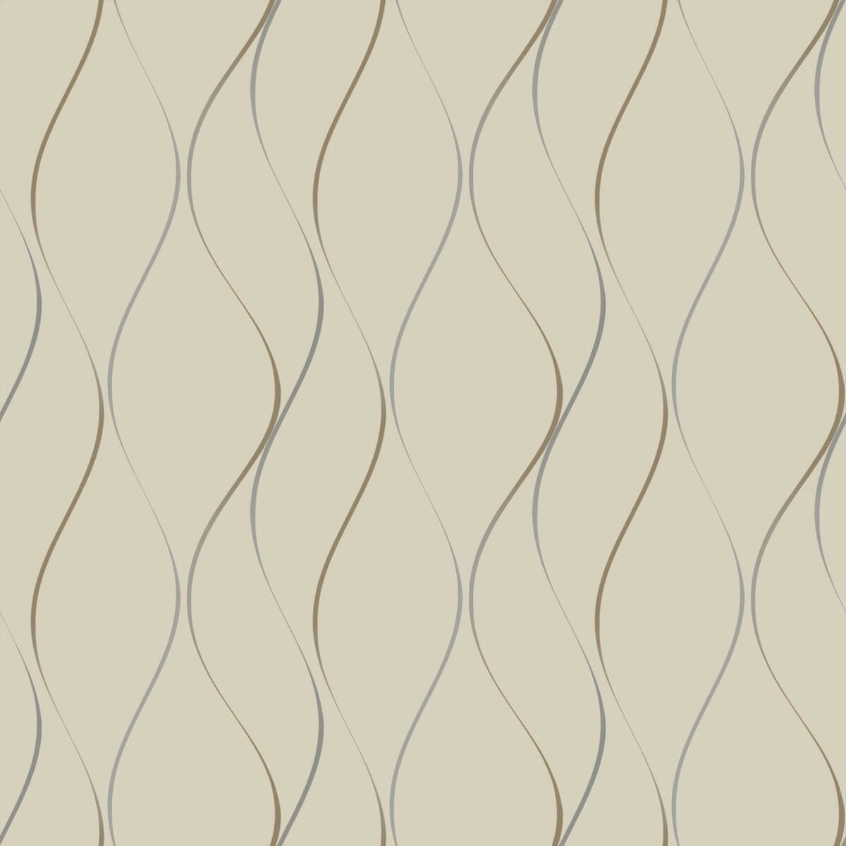 Antonina Vella Dazzling Dimensions Wavy Stripe Wallpaper - Beige