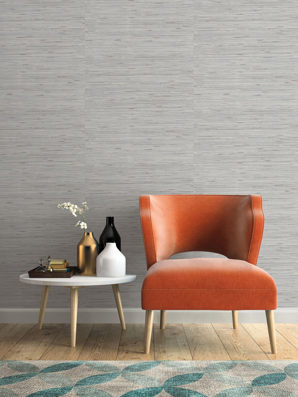 York Grasscloth Resource Library Lustrous Grasscloth Wallpaper Sample - Metallic Gray