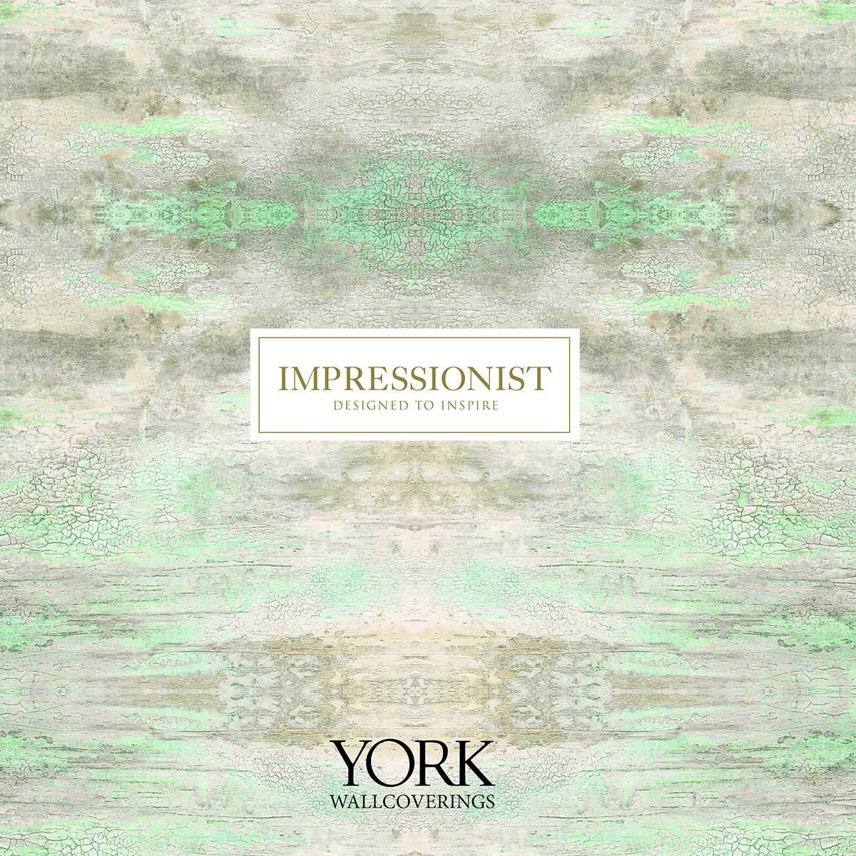 York Impressionist Floral Dreams Wallpaper - Blue & Green