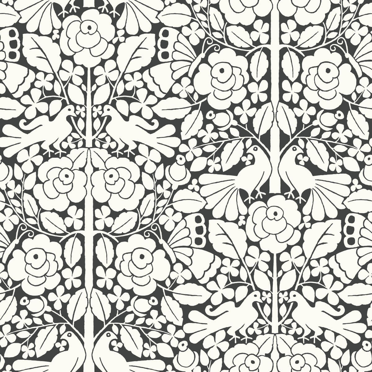 MK1167 Magnolia Home Fairy Tales Wallpaper White Black