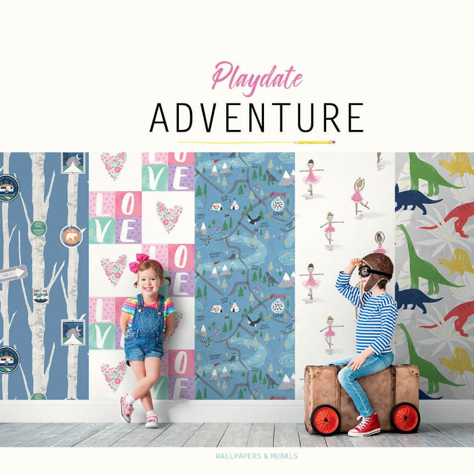 Seabrook Playdate Adventure Tiny Dancers Wallpaper - Lilac & White
