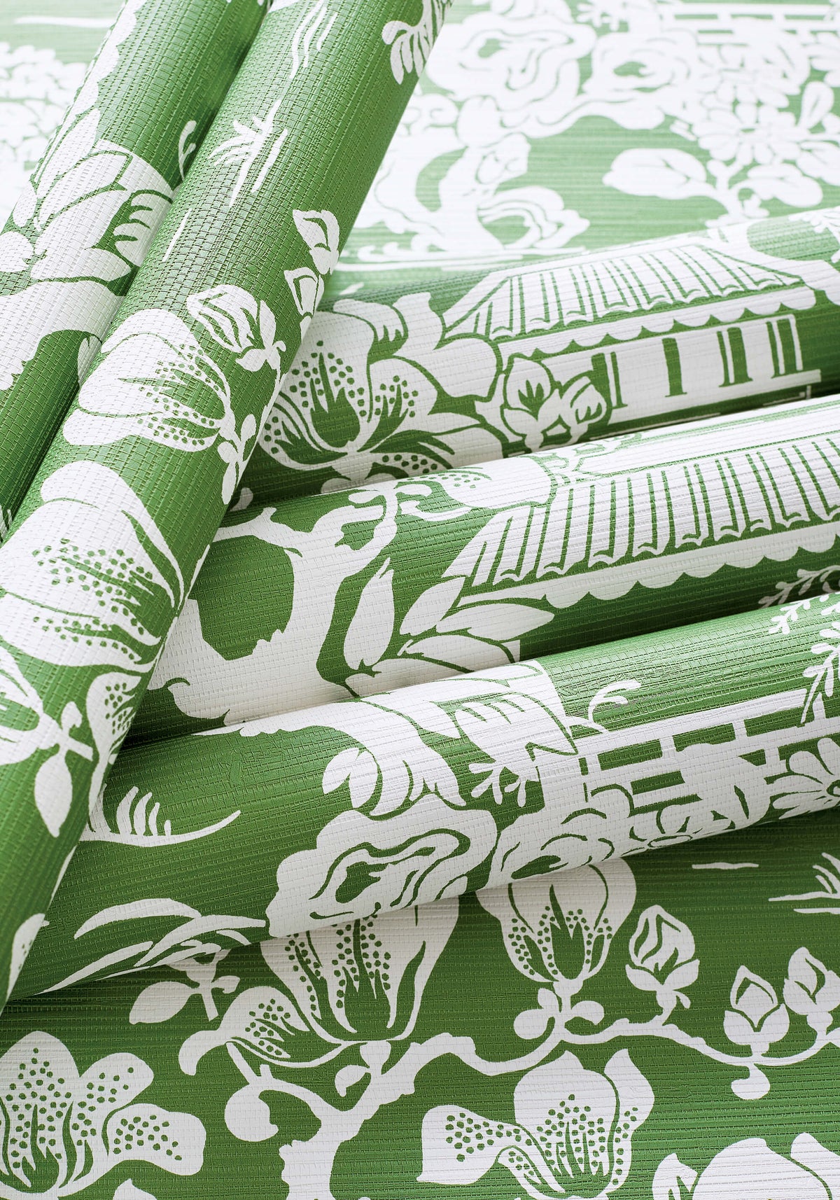 Thibaut Pavilion Japanese Garden Wallpaper - Emerald