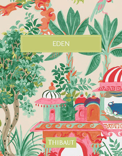 Thibaut Eden Mystic Garden Wallpaper - Navy Blue