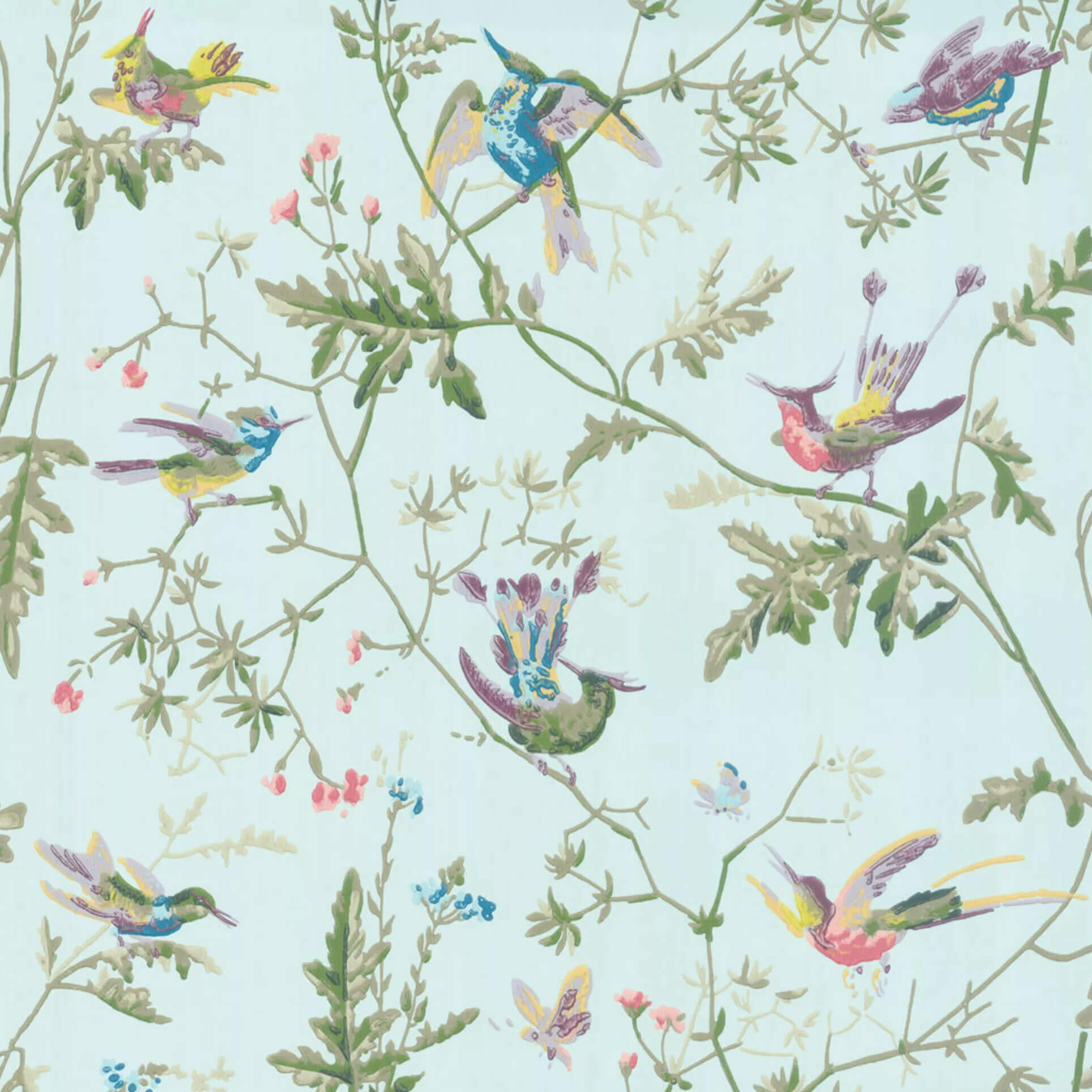 100/14069.CS.0 Cole & Son Hummingbirds Wallpaper - Light Blue – US Wall ...