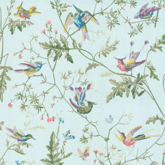 Cole & Son Hummingbirds Wallpaper - Blue & Multi-Colour