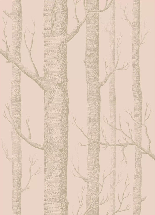 Cole & Son Woods Wallpaper - Pink & Gilver