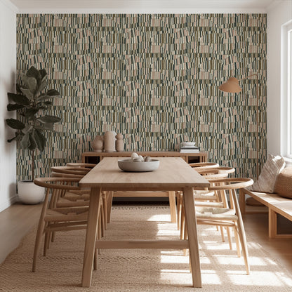 Mitchell Black Forbes Masters Jamaican Waves Wallpaper - Olive Blush