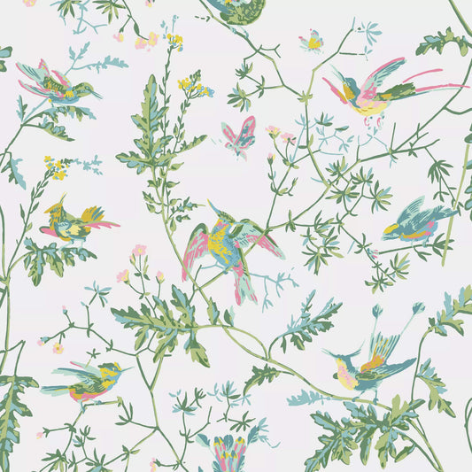 Cole & Son Hummingbirds Wallpaper - Green & Pink