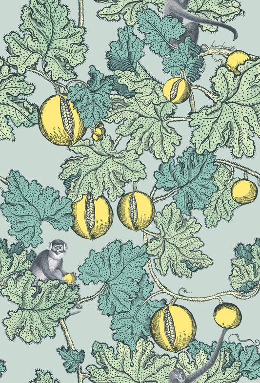Cole & Son Frutto Proibito Wallpaper - Seafoam & Lemon