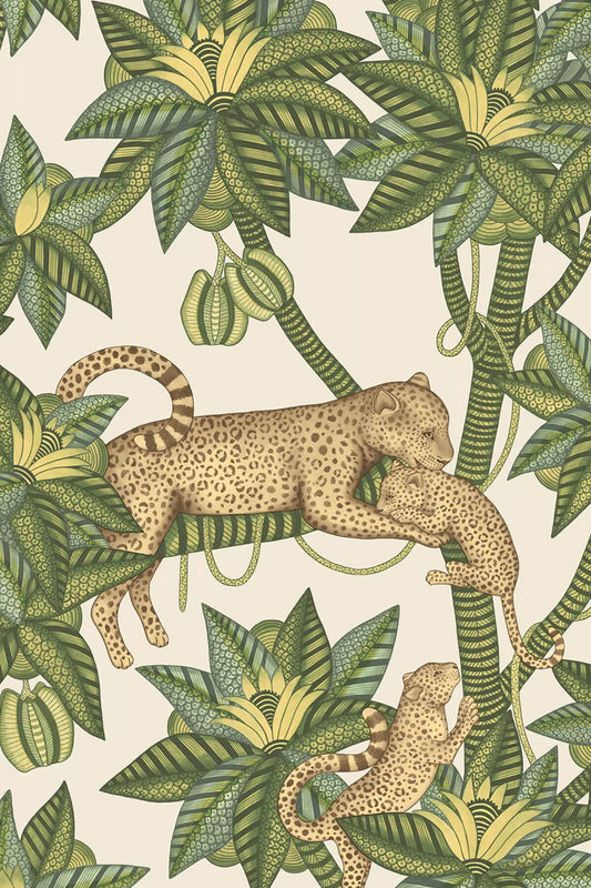 Cole & Son Ardmore-Jabula Satara Wallpaper - Spring Green & Sand