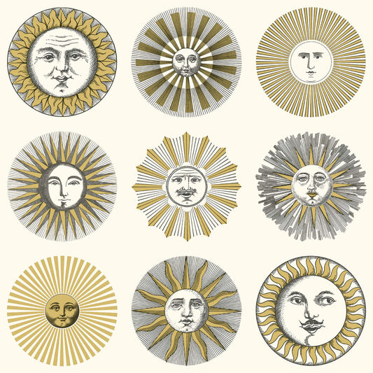 Cole & Son Fornasetti Senza Tempo II Soli Wallpaper - Cream & Gold