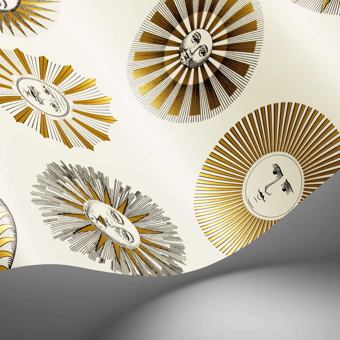 Cole & Son Fornasetti Senza Tempo II Soli Wallpaper - Cream & Gold