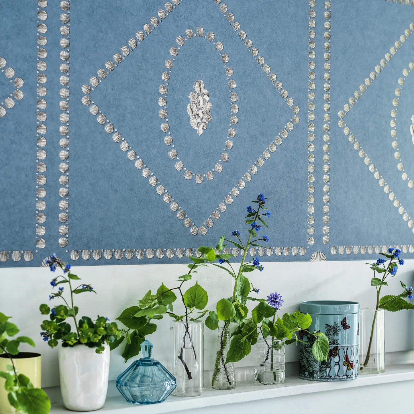 Cole & Son Fornasetti Senza Tempo II Conchiglie Wallpaper - Denim