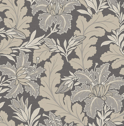 A-Street Prints Revival Butterfield Floral Wallpaper - Grey