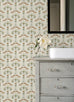 2970-26146 A-Street Prints Revival Dard Tulip Ogee Wallpaper - Green