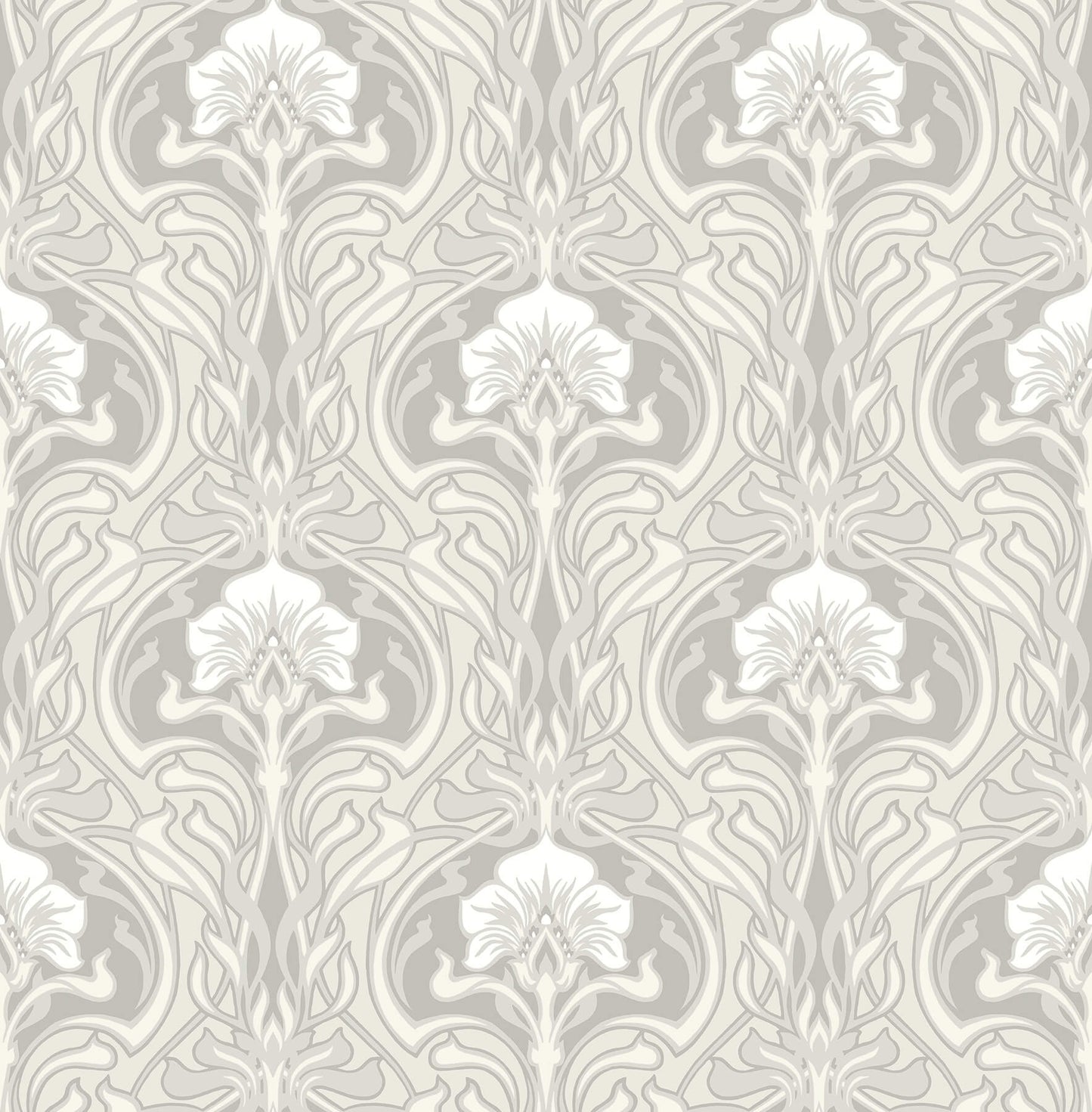 A-Street Prints Revival Mucha Ogee Wallpaper - Off White