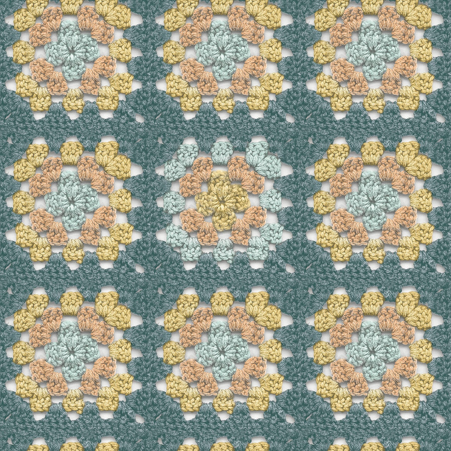 Chesapeake Thoreau Maud Crochet Wallpaper - Teal