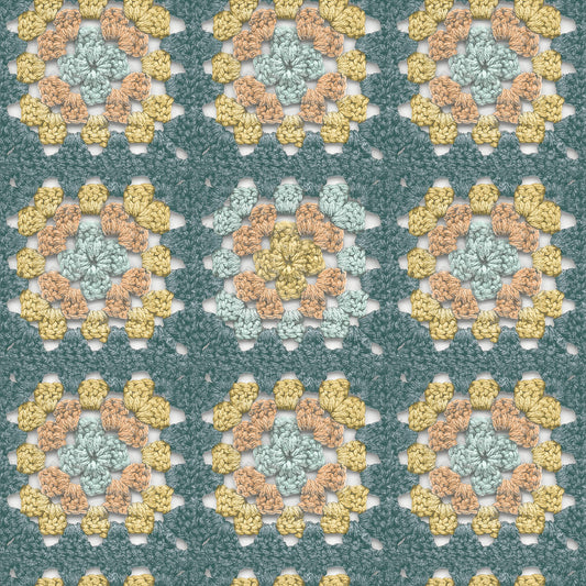 Chesapeake Thoreau Maud Crochet Wallpaper - Teal