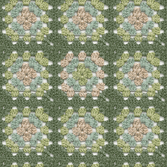 Chesapeake Thoreau Maud Crochet Wallpaper - Green