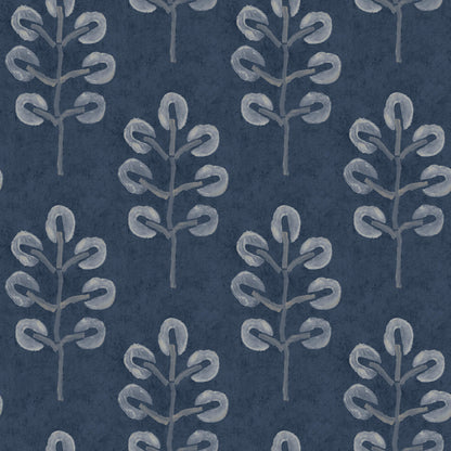 Chesapeake Thoreau Plum Tree Wallpaper - Dark Blue