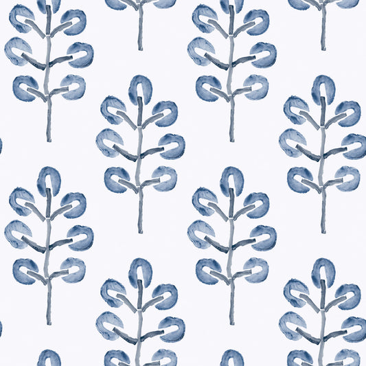 Chesapeake Thoreau Plum Tree Wallpaper - Blue