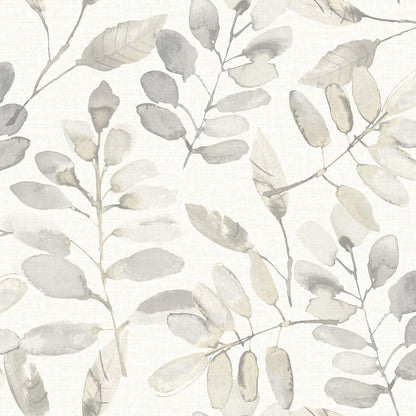 Chesapeake Thoreau Pinnate Leaves Wallpaper - Taupe