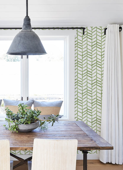 Chesapeake Thoreau Fletching Wallpaper - Green