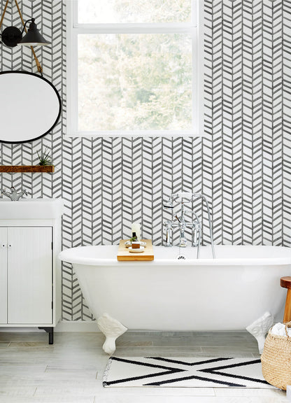 Chesapeake Thoreau Fletching Wallpaper - Black