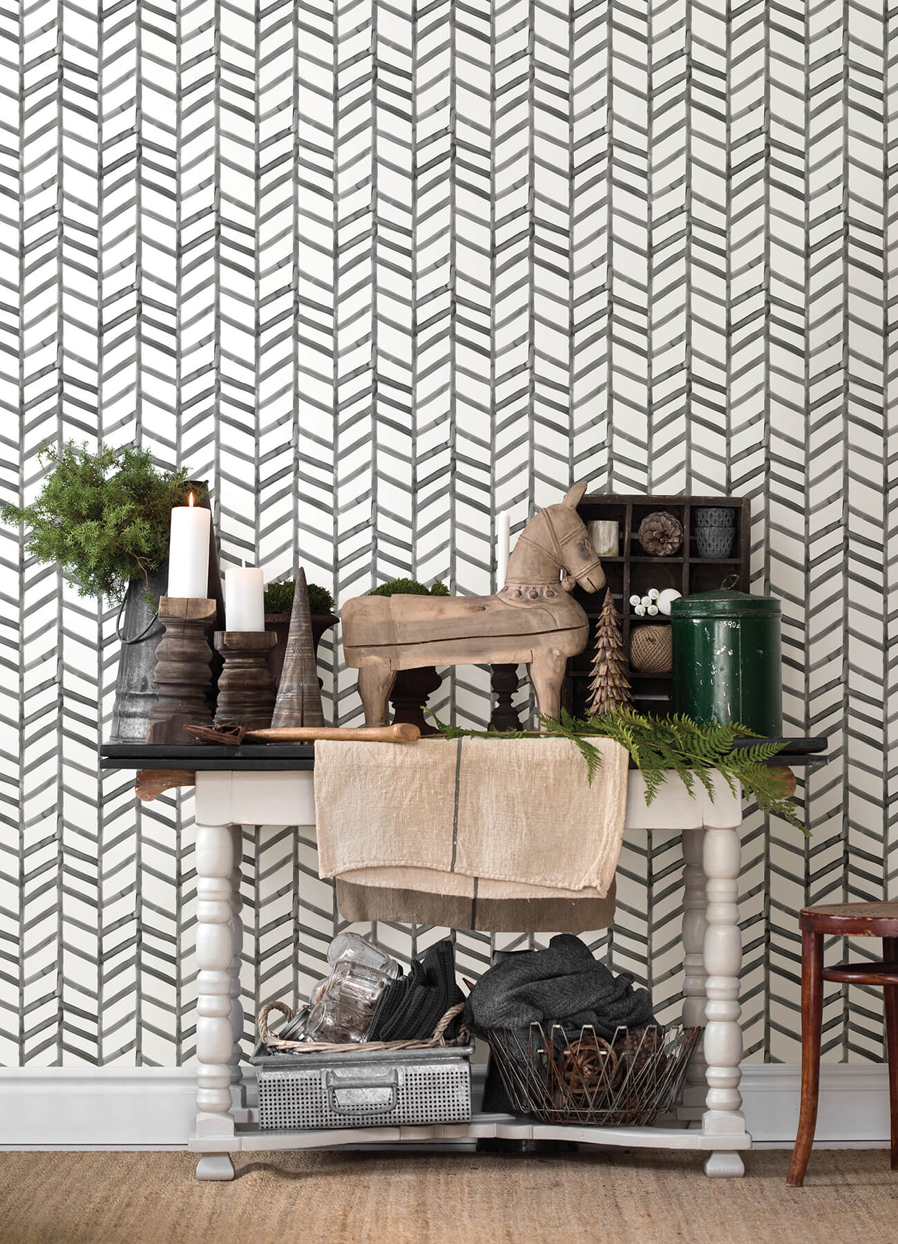 Chesapeake Thoreau Fletching Wallpaper - Black