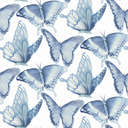 Chesapeake Thoreau Janetta Butterfly Wallpaper - Blue