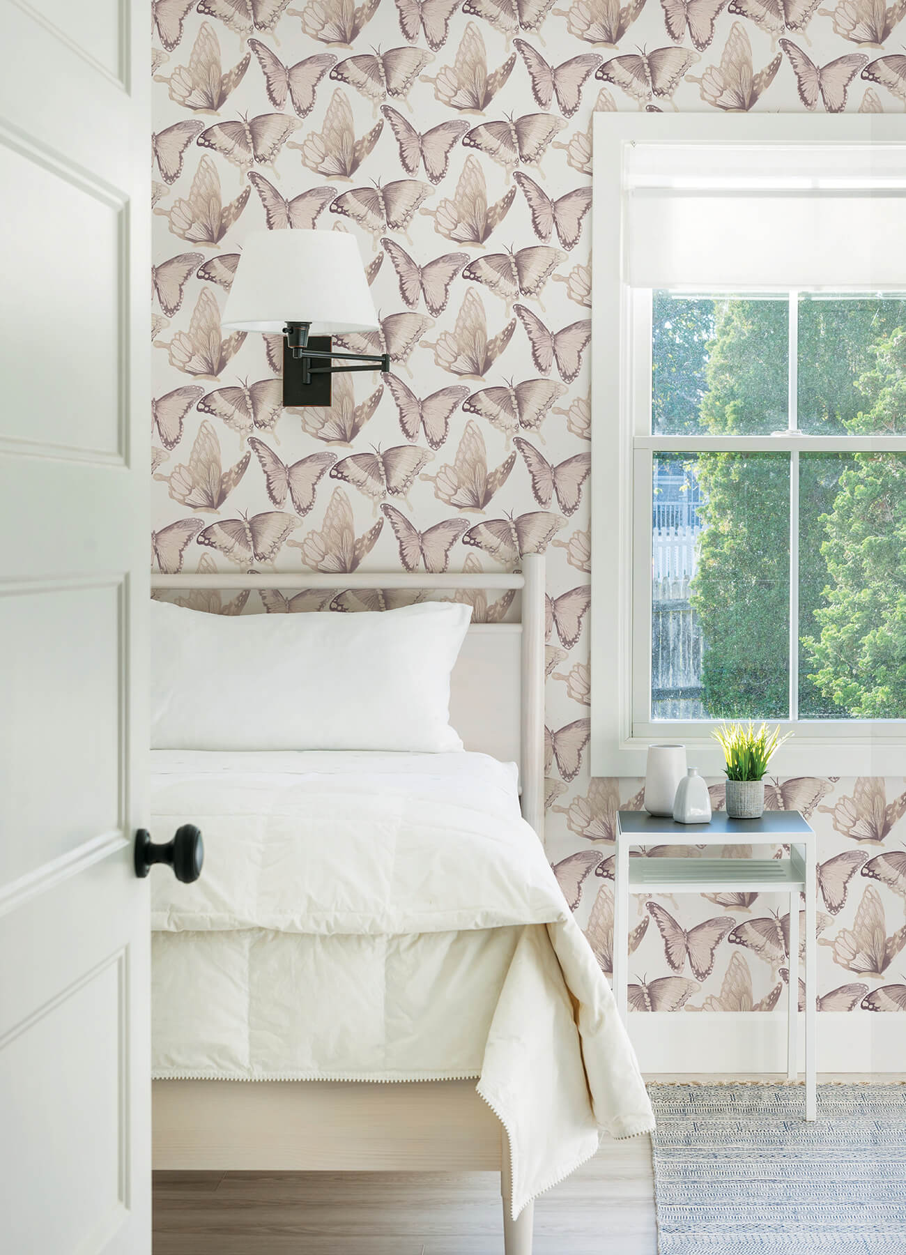 Chesapeake Thoreau Janetta Butterfly Wallpaper - Blush